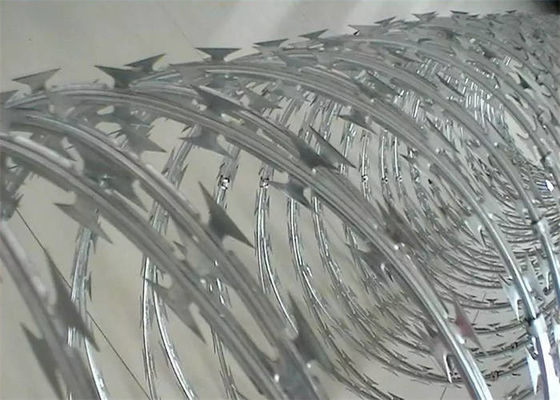 Double Coil Concertina Razor Wire Single / Double Spiral Barbed Wire